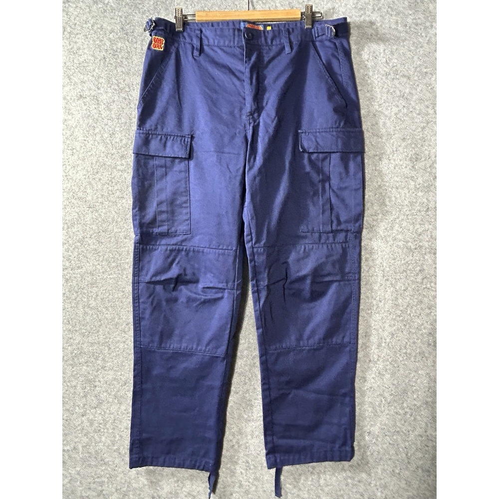 Empyre Men's Size 32 Blue Cargo Pants Double Knee Baggy Skate Y2K Streetwear 90s